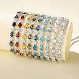"Glamour Goutte" Pierre de naissance de décembre Topaze Bracelet de tennis en argent sterling Chaîne Bolo classique