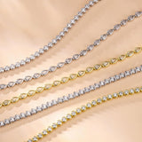 FANCIME "Orbite" Bracelet en argent sterling classique avec tennis à réglage de chaîne