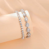 FANCIME "Heartline" Bracelet de tennis en argent sterling en forme de cœur