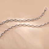 FANCIME "Linker" Bracelet en chaîne en argent sterling avec maillons rectangulaires