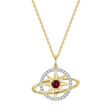 FANCIME "Promesse Stellaire" Collier en argent sterling avec grenat de janvier