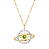 FANCIME "Stellar Promise" Péridot Pierre de naissance d'août Collier en argent sterling