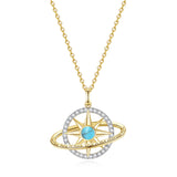 FANCIME "Stellar Promise" Turquoise Pierre de naissance de décembre Collier en argent sterling