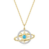 FANCIME "Stellar Promise" Topaze Pierre de naissance de décembre Collier en argent sterling