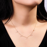FANCIME “Cinq Souhaits” Collier en Or Massif 14K avec Chaîne Minimaliste