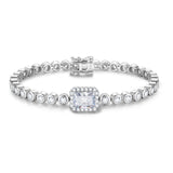 FANCIME "Axe" Bracelet en argent sterling avec taille radiante
