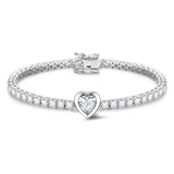 FANCIME "Axe" Bracelet en argent sterling avec taille en cœur