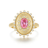 FANCIME "Retro Romance" Bague en argent sterling Taille Ovale Vintage Pierre de naissance d'octobre