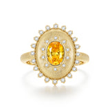 Bague en argent sterling avec pierre de naissance de novembre, taille ovale vintage "Retro Romance" FANCIME
