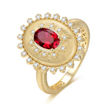 Bague en argent sterling avec pierre de naissance de juillet, taille ovale vintage "Retro Romance" FANCIME