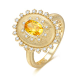 Bague en argent sterling avec pierre de naissance de novembre, taille ovale vintage "Retro Romance" FANCIME