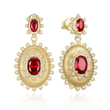 FANCIME "Retro Romance" Boucles d'oreilles en argent sterling Taille Ovale Vintage Pierre de naissance de juillet