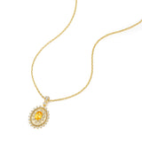 Collier en argent sterling avec pierre de naissance de novembre, taille ovale vintage "Retro Romance" FANCIME