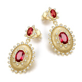 FANCIME "Retro Romance" Boucles d'oreilles en argent sterling Taille Ovale Vintage Pierre de naissance de juillet