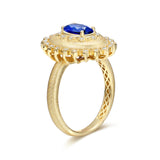 FANCIME "Retro Romance" Bague en argent sterling Taille Ovale Vintage Pierre de naissance de septembre
