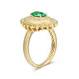 Bague en argent sterling avec pierre de naissance de mai, taille ovale vintage "Retro Romance" FANCIME