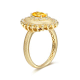 Bague en argent sterling avec pierre de naissance de novembre, taille ovale vintage "Retro Romance" FANCIME
