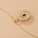 FANCIME "Retro Romance" Collier en argent sterling Taille Ovale Vintage Pierre de naissance de septembre