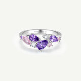 Bague en argent tourmaline rose "Wisteria Whisper" Flower