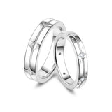 FANCIME "Mélodie Étoilée" Anneaux de Promesse en Argent Sterling pour Couples
