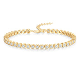 FANCIME "Orbite" Bracelet en argent sterling classique avec tennis à réglage de chaîne
