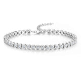 FANCIME "Orbite" Bracelet en argent sterling classique avec tennis à réglage de chaîne