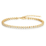FANCIME "Orbite" Bracelet en argent sterling classique avec tennis à réglage de chaîne