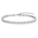 FANCIME "Orbite" Bracelet en argent sterling classique avec tennis à réglage de chaîne