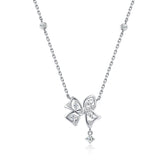 FANCIME "Blooming Bow" Collier en argent sterling en forme de nœud floral