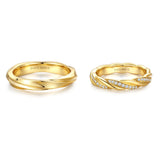 Bagues de Promesse pour Couples “Mélange d'Amour” en Argent Sterling FANCIME