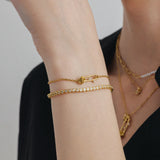 Rose Pin Silver Bracelet