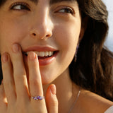 Bague en argent tourmaline rose "Wisteria Whisper" Flower