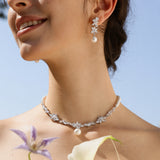 Boucles d'Oreilles en Argent avec Perles Wisteria Bloom Drop