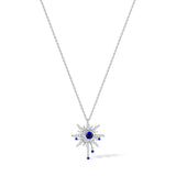 FANCIME "Soluna Nexus" Collier en Saphir de Septembre en Argent Sterling