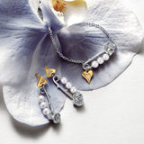 Rose Pin Pearl Silver Bracelet