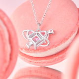 FANCIME "Chérie" Collier en Argent Sterling Planète Rose