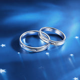 FANCIME "Mélodie Étoilée" Anneaux de Promesse en Argent Sterling Étoile pour Couples