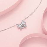 FANCIME "Crystal Bow" Collier en argent sterling en forme de nœud papillon