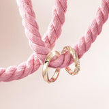 Bagues de Promesse pour Couples “Mélange d'Amour” en Argent Sterling FANCIME
