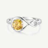 Bague de Promesse Étreinte Infinie en Citrine