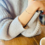 Bracelet en Platine avec Ligne Horizontale Souriante