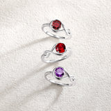 Bague de Promesse Étreinte Infinie en Rubis