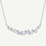 Collier en argent sterling "Murmure de glycine" avec barre de fleur