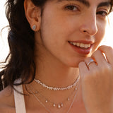 Boucles d'Oreilles en Argent avec Pierre de Naissance Ocean Eye en Aigue-Marine