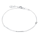 Bracelet en Platine avec Ligne Horizontale Souriante