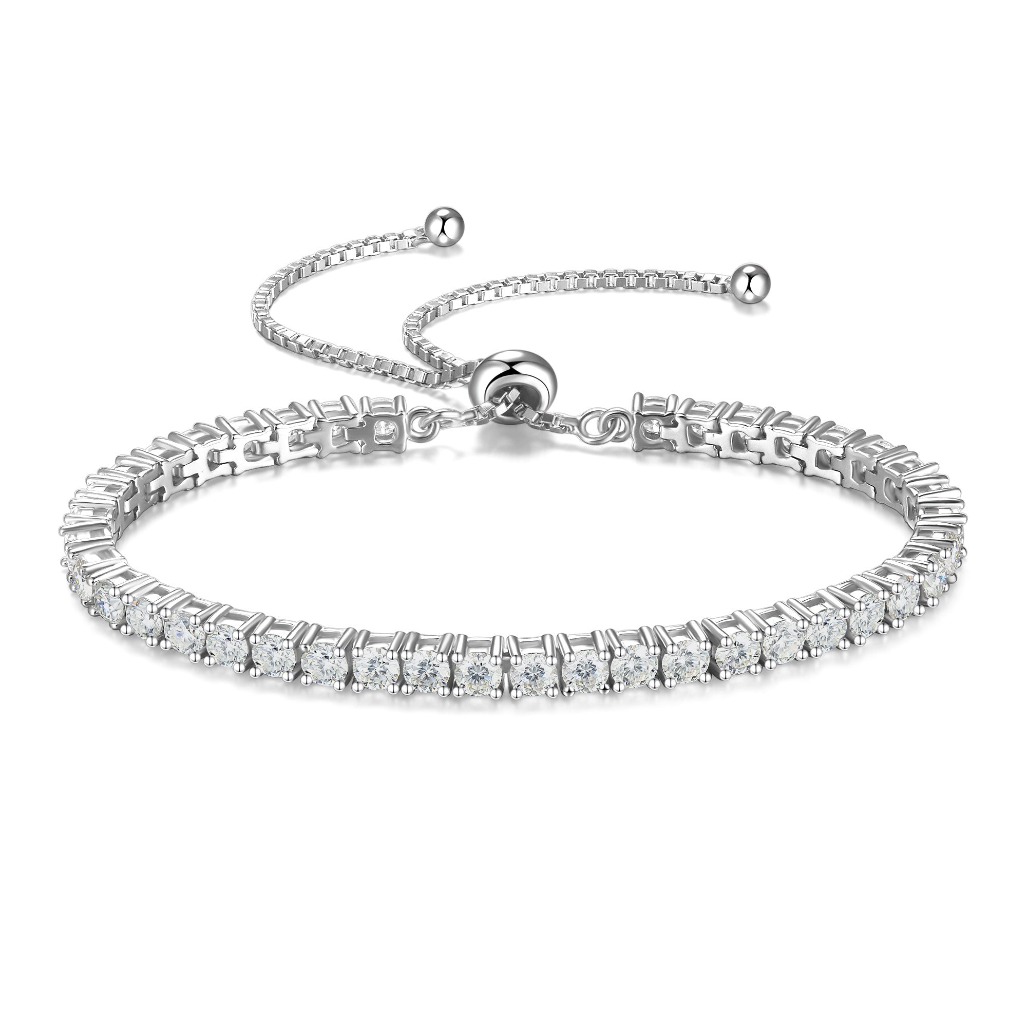 FANCIME "The One" Bracelet de tennis en moissanite en argent sterling