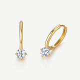 Boucles d'oreilles à goutte solitaire en diamant cultivé en laboratoire de 0,612 ct en or jaune 14K