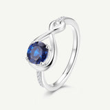 Bague de Promesse Étreinte Infinie en Saphir