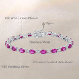 "Glamour Radiance" Bracelet en Argent Sterling avec Pierre de Naissance d'Octobre, Tourmaline Taillée