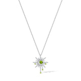 FANCIME "Soluna Nexus" Collier en Péridot d'Août en Argent Sterling